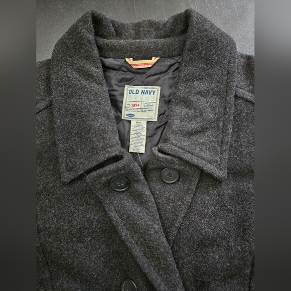 NWOT - Old Navy Wool Felt Blend Dark Grey Pea Coat - Size XXL - Picture 3 of 10